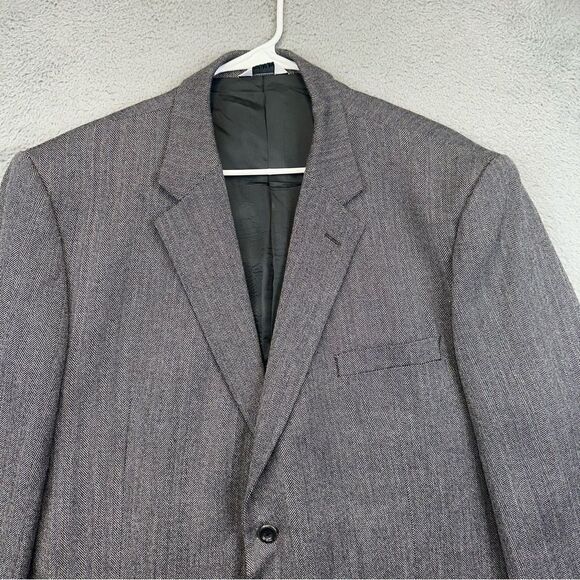 Joseph Feiss Blazer Mens‎ 50R Gray Lambs Wool 2 Button Business Casual Office - Picture 2 of 16